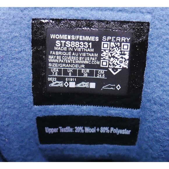 NEW SPERRY SALTWATER WOOL DUCK BOOT STS88123 BLUE WOMENS SIZE - 7.5 - Picture 7 of 7